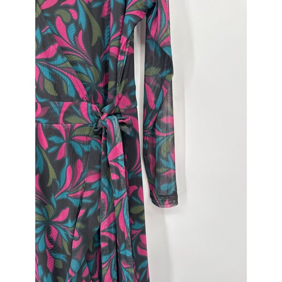 C Wonder by Christian Siriano Mesh Ruffle Hem Dress Wild Tulip Fuchsia Size XL - Picture 5 of 7